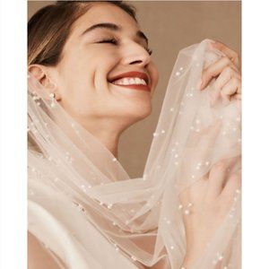BHLDN Pearl Veil - chapel wedding veil full length